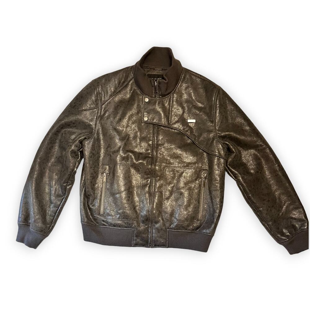 Sean John Faux Shearling Bomber Jacket 2XL Gray